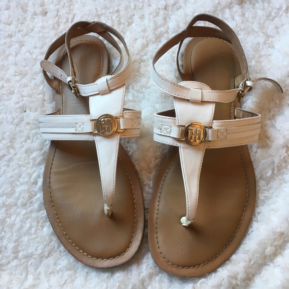 Tommy Hilfiger Shoes - Tommy Hilfiger White Sandals with Gold Accents